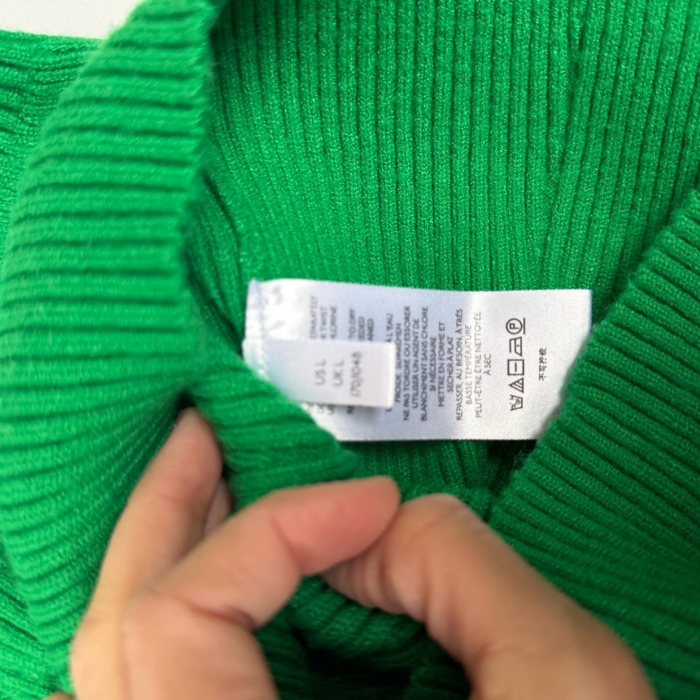 Anthropologie / Maeve Emerald Green Ribbed Short-Sleeve Knit Top - Picture 5 of 6